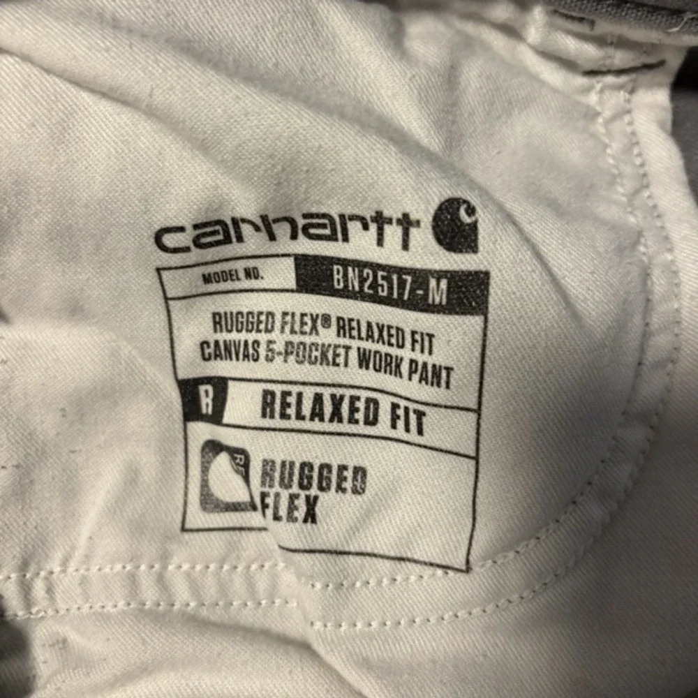 Carhartt Work Pants Men's 44‎ X 32 Relaxed Fit Rugged Flex Canvas Gray 5 Pocket